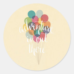 Äventyr finns där ute.. modern ballongdesign runt klistermärke