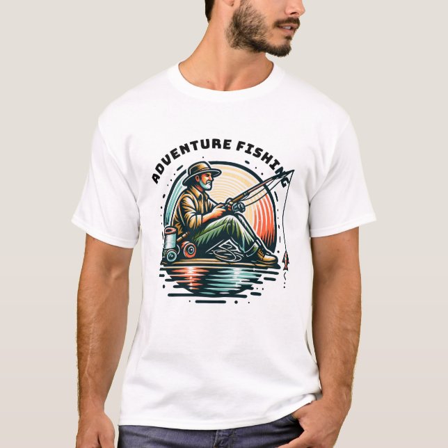 äventyr fiske t shirt (Framsida)