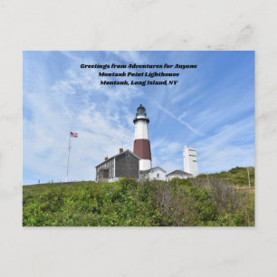 Äventyr för Montauk Lighthouse-vykort Vykort