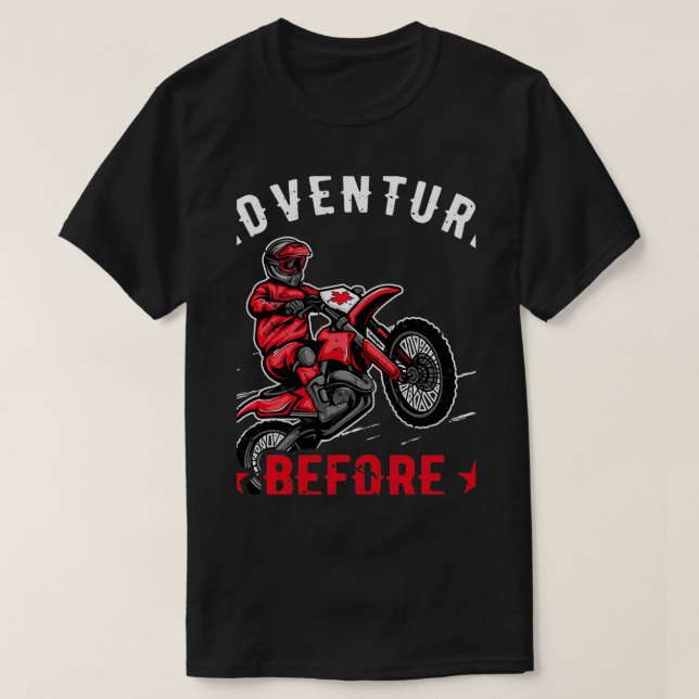 Äventyr före demens Biker Motorcykel Coola Ri T Shirt (Design framsida)