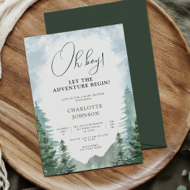 Äventyr Forest Boy Baby Shower Inbjudningar