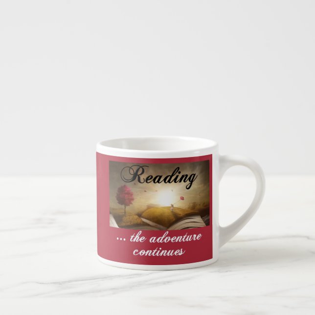 Äventyr fortsätter att läsa espressomugg (Höger)