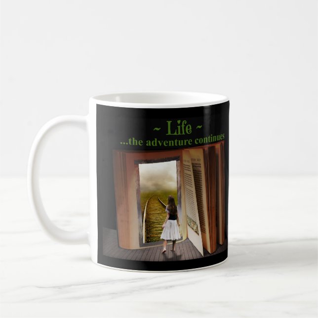Äventyr fortsätter kaffemugg (Vänster)