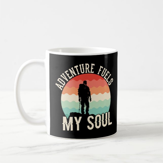 Äventyr Fuels My Soul - Wander, Explore, Repeat Kaffemugg (Vänster)