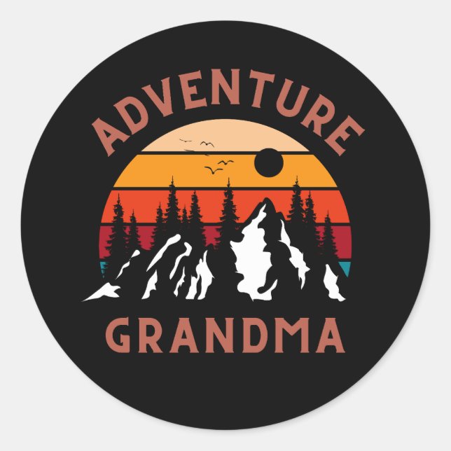 Äventyr Grandma Runt Klistermärke (Framsida)