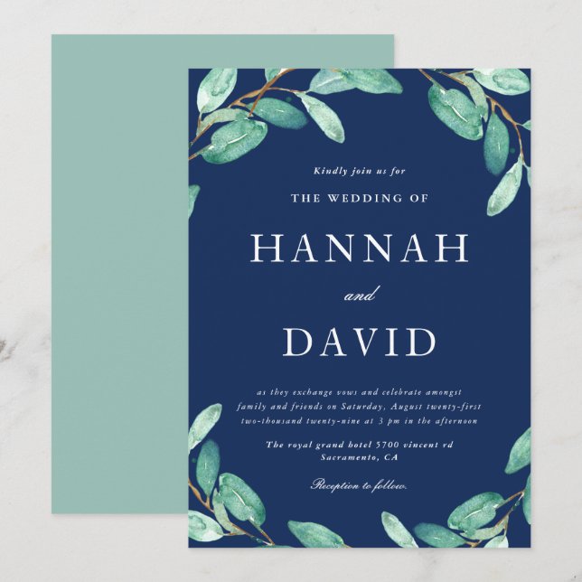 Äventyr | Grey på White Bröllop Inbjudningar (Fram/baksida)