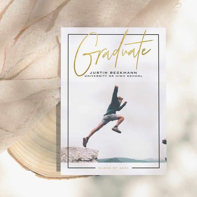 Äventyr | Guld Photo Studenten meddelande Inbjudningar (Skapare uppladdad)