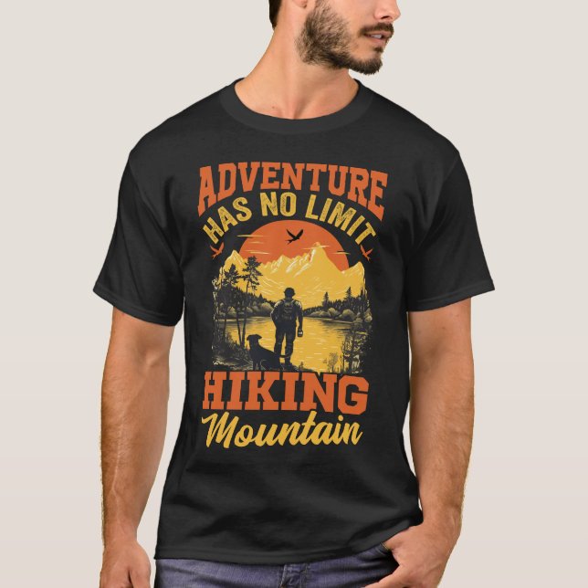 ÄVENTYR HAR INGET BEGRÄNSAT HIKING MOUNTAIN T SHIRT (Framsida)