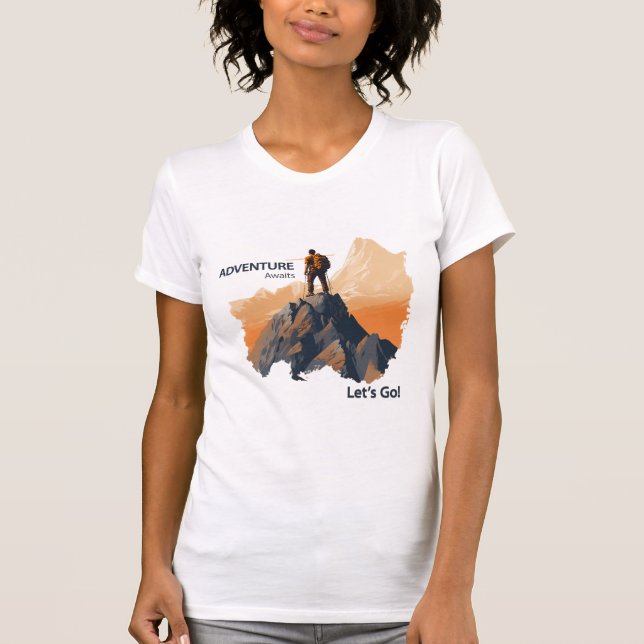Äventyr Hiking, Äventyr Awaits, nu kör vi! T Shirt (Framsida)