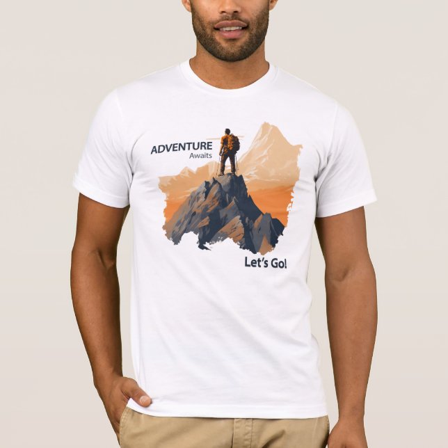 Äventyr Hiking, Äventyr Awaits, nu kör vi! T Shirt (Framsida)