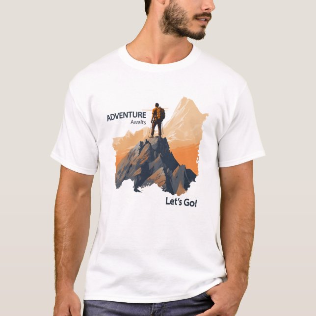 Äventyr Hiking, Äventyr Awaits, nu kör vi! T Shirt (Framsida)