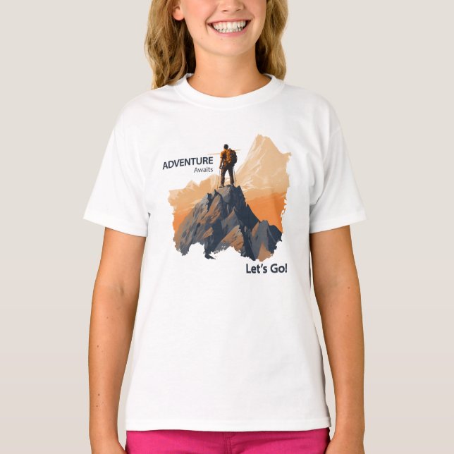 Äventyr Hiking, Äventyr Awaits, nu kör vi! T Shirt (Framsida)