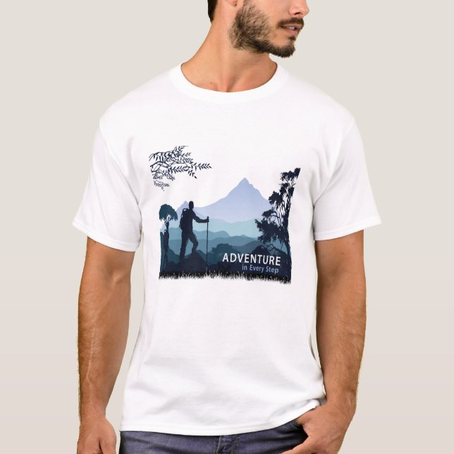 Äventyr Hiking, Äventyr i varje steg T Shirt (Framsida)