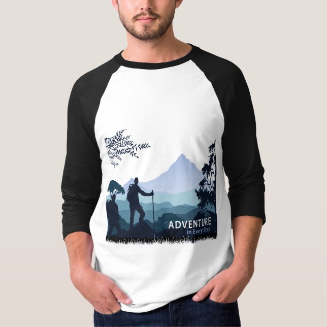 Äventyr Hiking, Äventyr i varje steg T Shirt (Framsida)