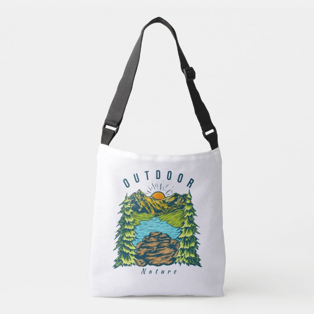 Äventyr Hiking Travel Bossica Crossbody Tote Bag Axelväska (Framsida)
