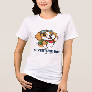Äventyr Hund T-Shirt-Cute Puppy Goggles Graphicn T Shirt