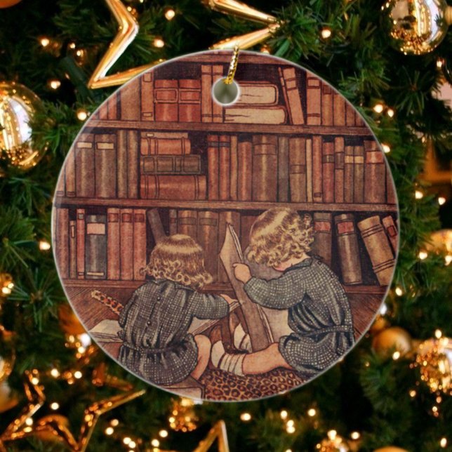ÄVENTYR i BIBLIOTEK Julgransprydnad Keramik (Skapare uppladdad)