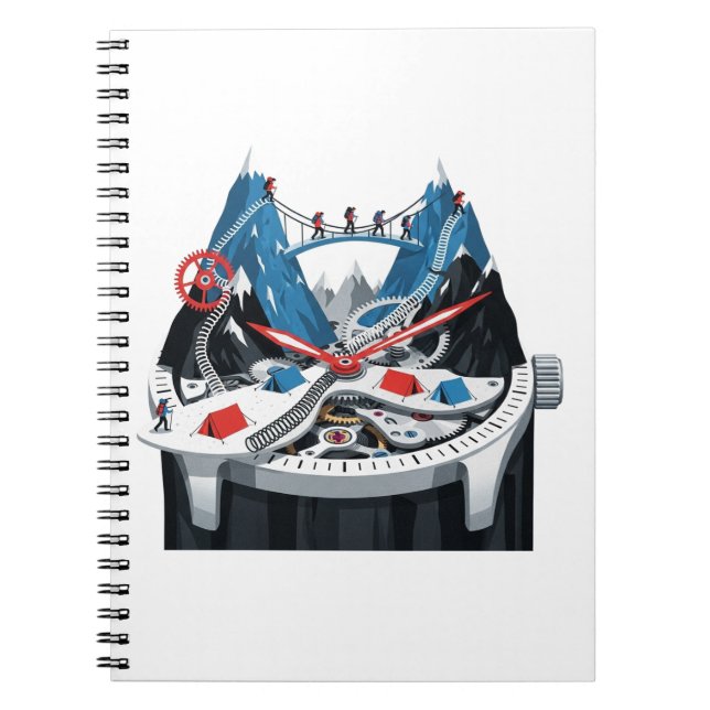 Äventyr i Time Mountain Clock Notebook Anteckningsbok (Framsidan)