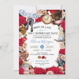 Äventyr i Wonderland Mad Tea Party Birthday Inbjudningar