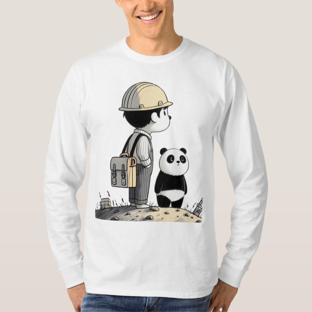 Äventyr i Young Ingenjör och Hans Panda T Shirt (Framsida)