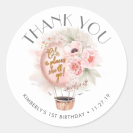 Äventyr Inspired Luftballong Födelsedagsfest Runt Klistermärke