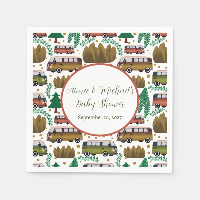 Äventyr inväntar: Barnshuggare i Camper Neutralt Pappersservett (Framsidan)