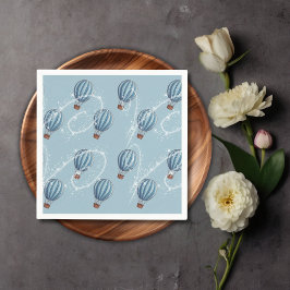 Äventyr inväntar Blue Luftballong Baby Shower Pappersservett