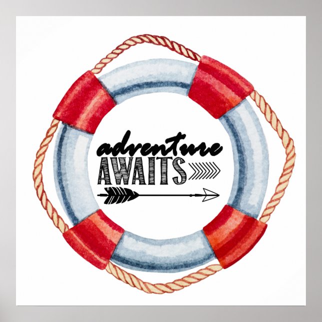 Äventyr inväntar Life Preserver Poster (Framsidan)