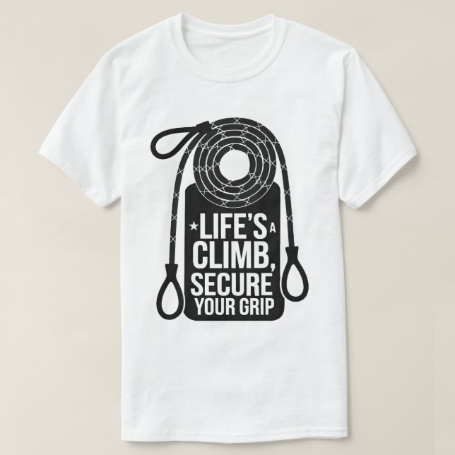 Äventyr-klimatcitattecken fet Rope Typografi T Shirt (Design framsida)