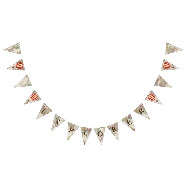 Äventyr Luftballongs Explorer och världskarta Vimplar (Alla)