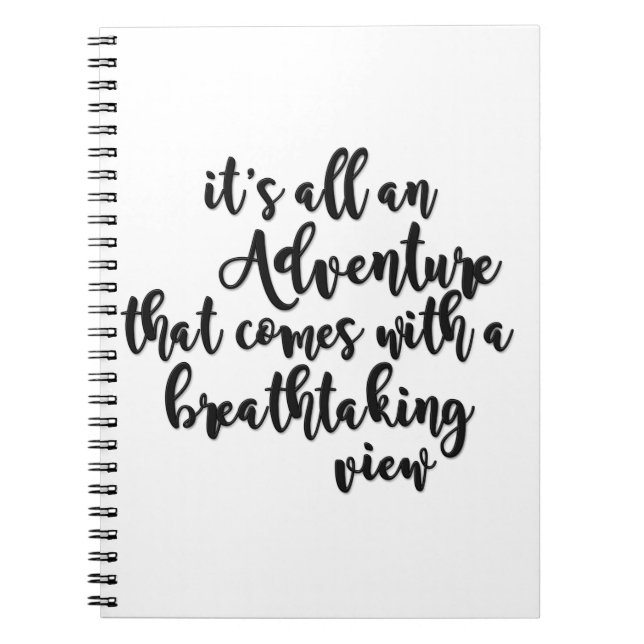 äventyr med andningsvisare svartvit anteckningsbok (Framsidan)