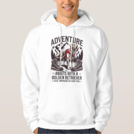 Äventyr med Golden Retriever Design Hoodie