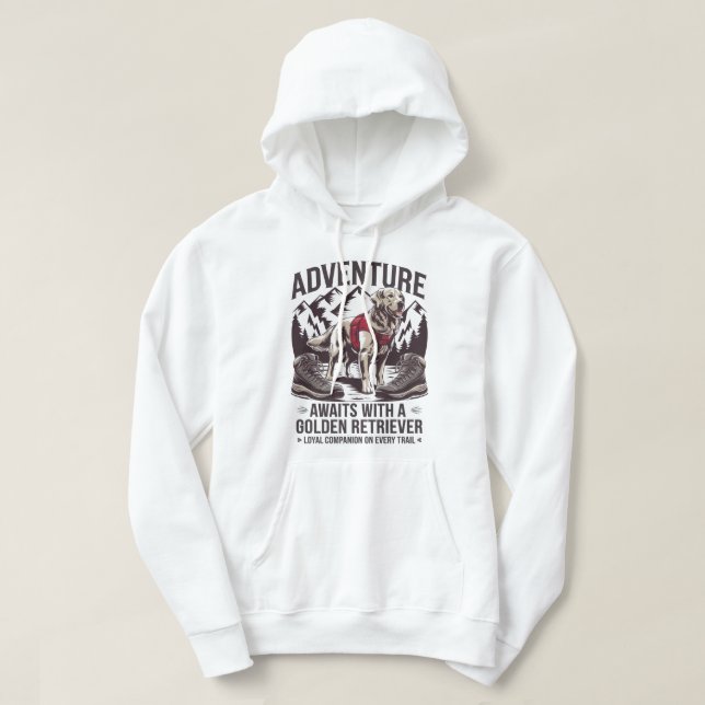 Äventyr med Golden Retriever Design Hoodie (Design framsida)