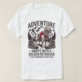 Äventyr med Golden Retriever Design T Shirt