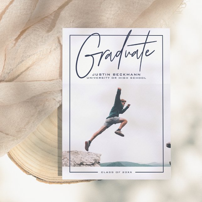 Äventyr | Meddelande om marint foto Studenten Inbjudningar (Skapare uppladdad)