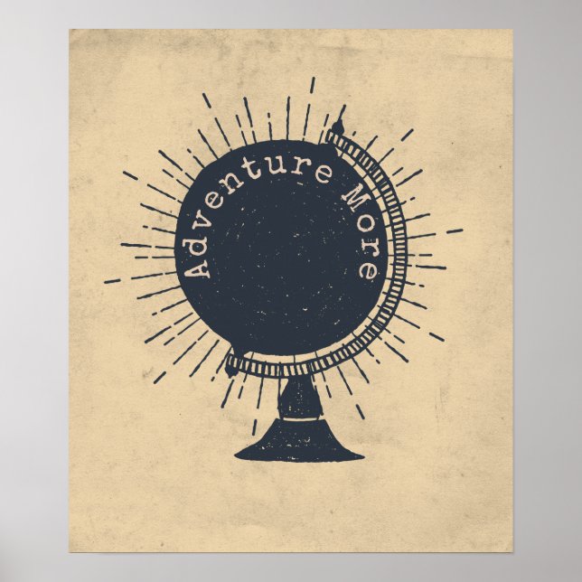 Äventyr mer Hipster Globe Poster (Framsidan)