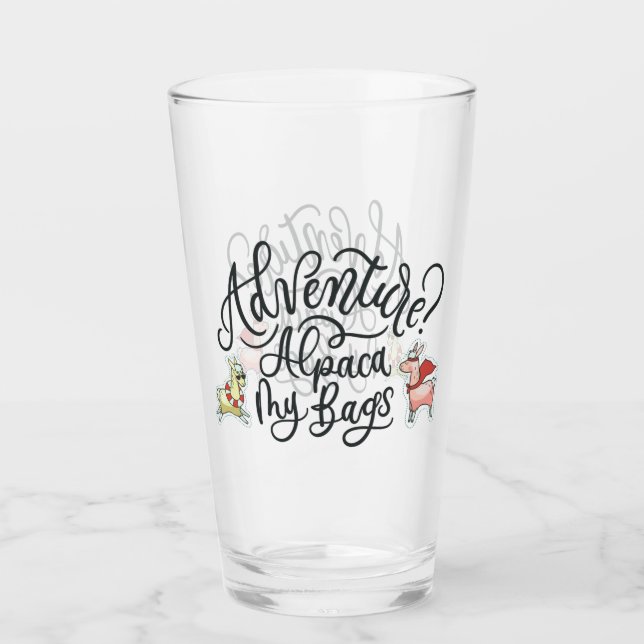 Äventyr? Min Alpaca hänger lös Glaskopp (Framsida)