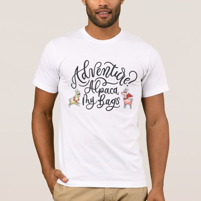 Äventyr? Min Alpaca hänger lös T Shirt (Framsida)
