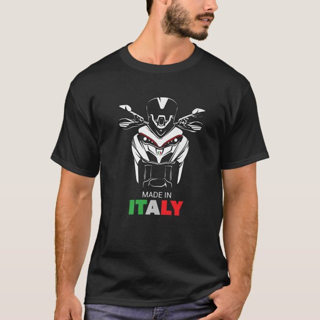Äventyr motorcykel Rider Italia Flagga Strada Bik T Shirt (Framsida)