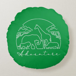 Äventyr och Safari i Afrikan Rund Kudde