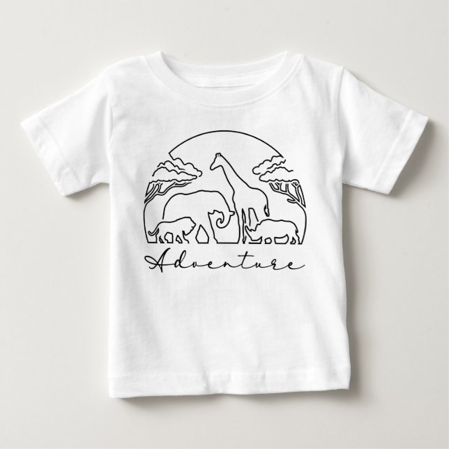 Äventyr och Safari i Afrikan T Shirt (Framsida)