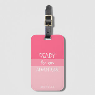 Äventyr Ombre Rosa   Monogram resagetagg Bagagebricka