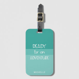 Äventyr Ombre Teal Monogram resggage Tag Bagagebricka