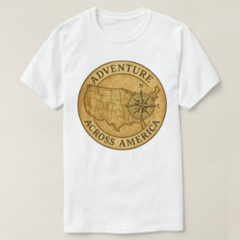 Äventyr över Amerika Vintage Karta Art T Shirt
