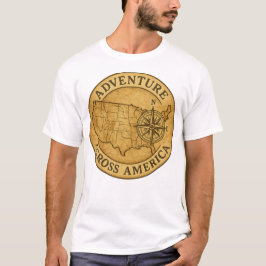 Äventyr över Amerika Vintage Karta Art T Shirt