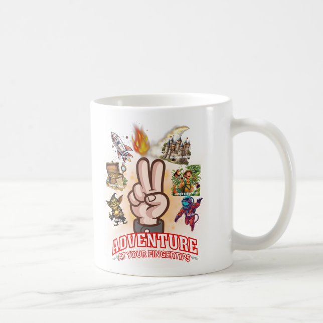 Äventyr på dina fingerspetsar kaffemugg (Höger)