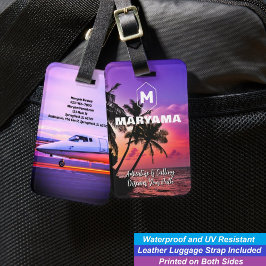 Äventyr på Hawaiis blåa ocean | Förnamn initial Bagagebricka