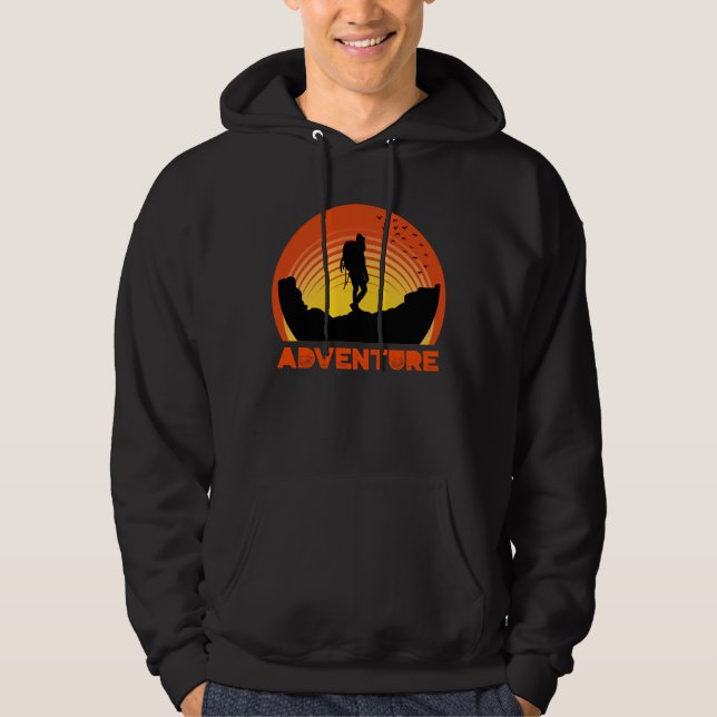 Äventyr Retro Summer Sunset Hoodie (Framsida)