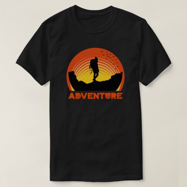 Äventyr Retro Summer Sunset T Shirt (Design framsida)