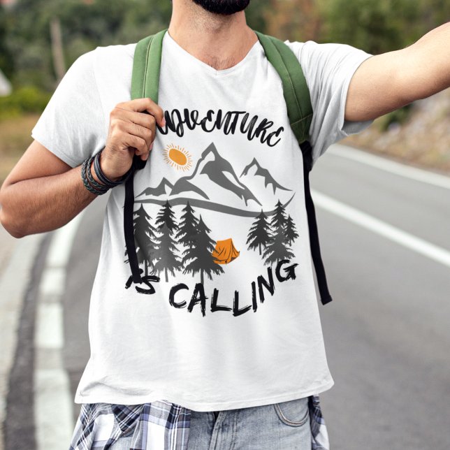 Äventyr ringer, berg, utomhus, camping t shirt (Skapare uppladdad)